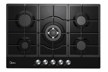Midea MG75095TGB-75GQ095 Gas Hob on Glass – 5-Zone Modern Kitchen Appliance